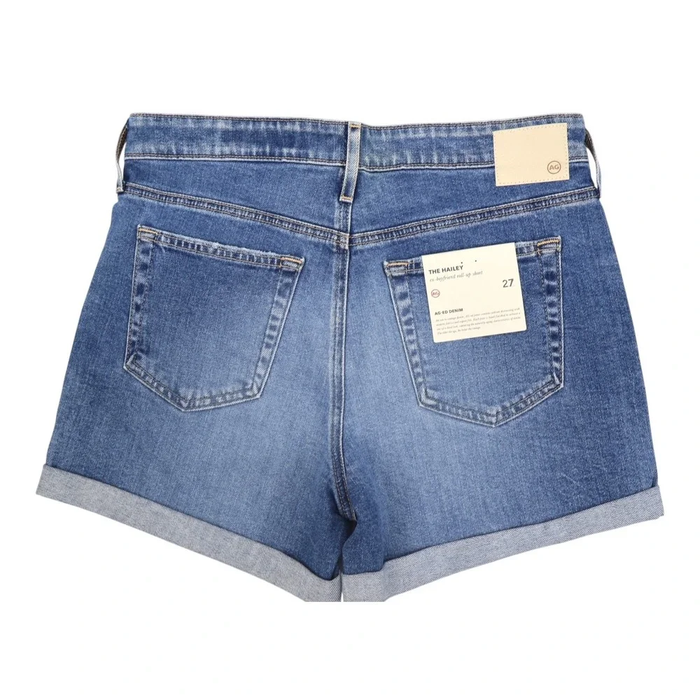 AG‎ Adriano Goldschmied The Hailey Denim Shorts 27 NWT Sample Cuffed Stretch